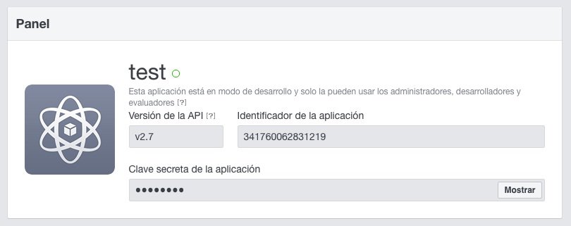 Datos de la aplicación de Facebook