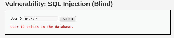 Ejemplo de SQL Injection con DVWA