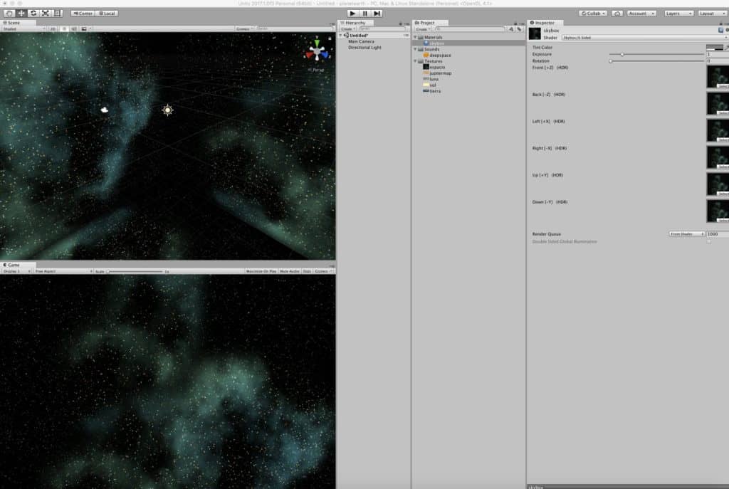 YA se muestra el espacio en unity